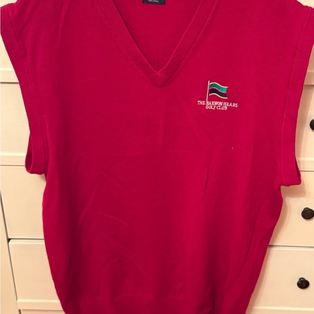 Sweater Vest Red Barwon Heads V-Neck Sweater Vest